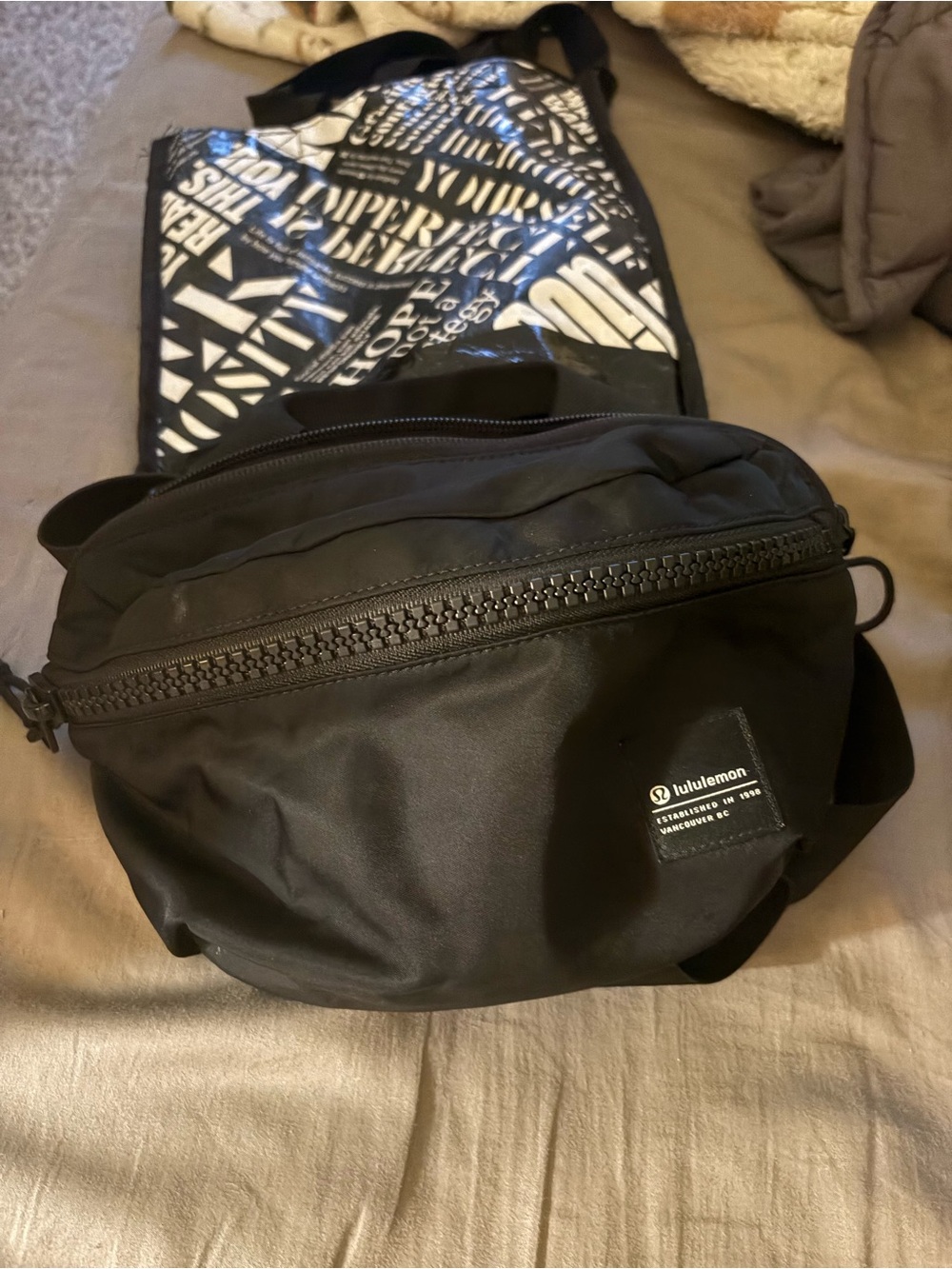 lululemon athletica Black Graphic Accent Waist Pack